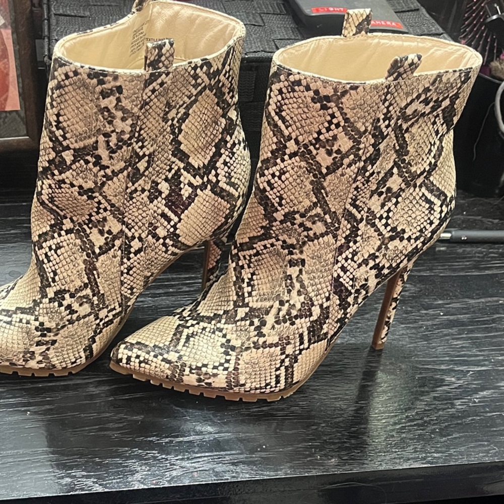 Snakeskin Heeled Boots
